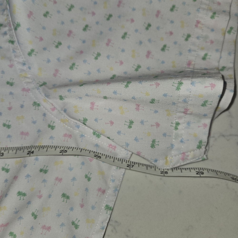 Croft & Barrow‎ Men's White and Green Patterned Short Sleeve Shirt - Picture 4 of 14